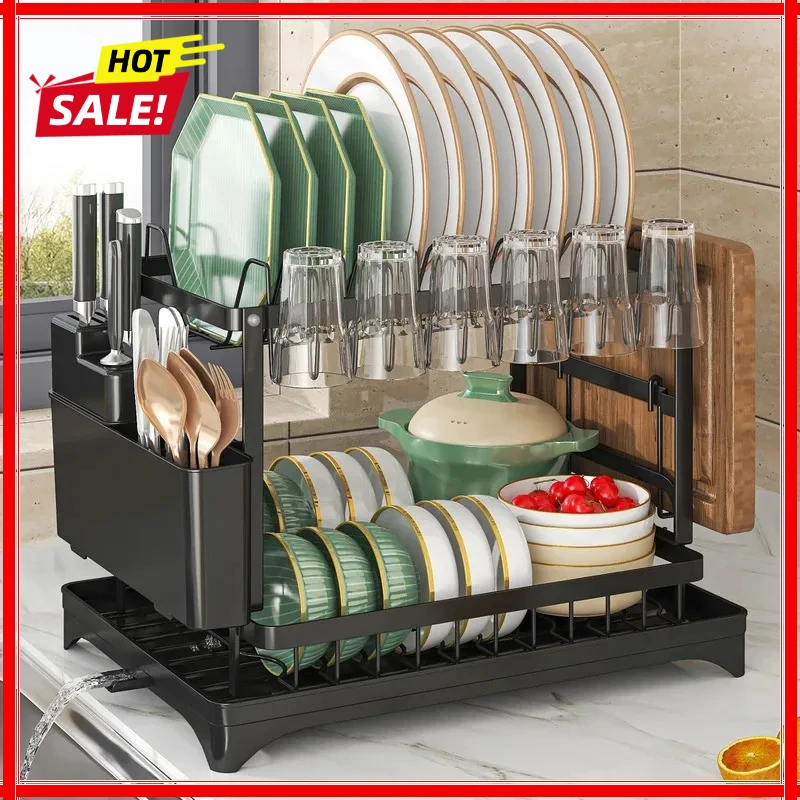 premium-stainless-steel-dish-rack-–-residue-free-hygienic-drying-sturdy-carbon-steel-build-compact-kitchen-organizer​