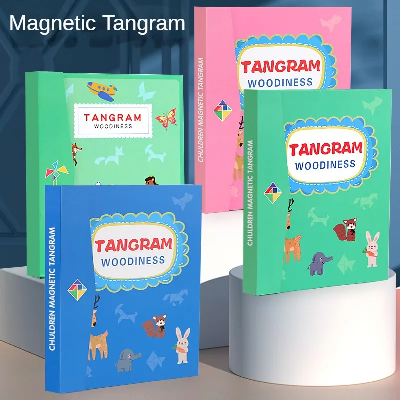 Magnetische Kleur 3d Tangram Educatief Speelgoed Voor Kinderen Diy Kinderen Iq Logisch Denken Training Montessori Speelgoed Verjaardagscadeau