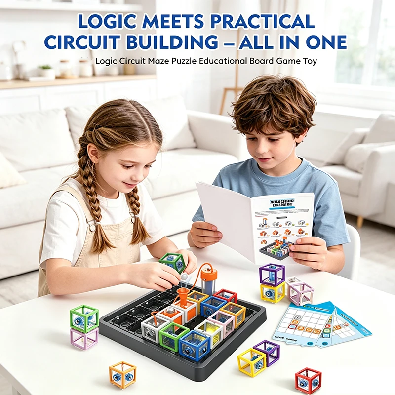 60 Level Challenging Reasoning Logic Circuit Game To Train Brainpower And Thinking Skills 2In1 Multi-Functional Light Module Toy