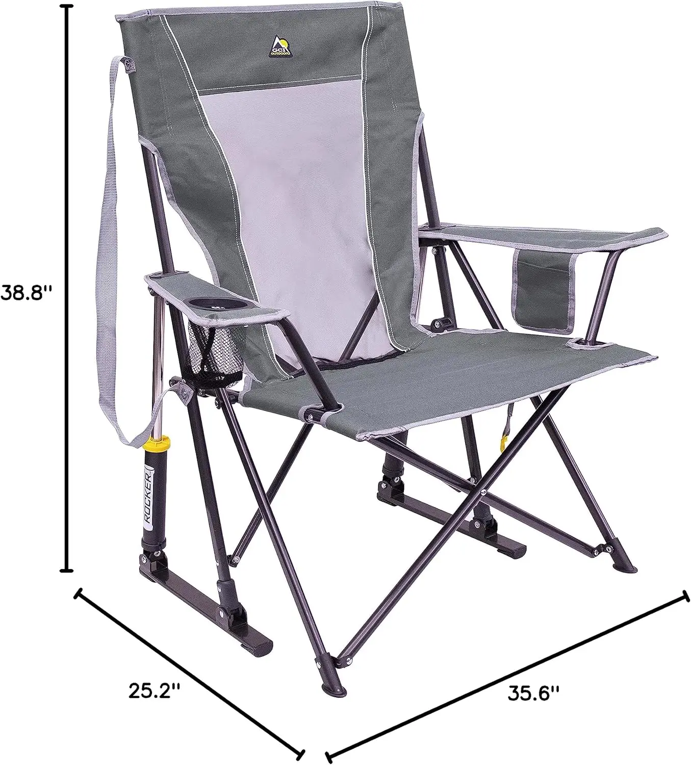 Mecedora para exteriores Comfort Pro Rocker con soporte para bebidas