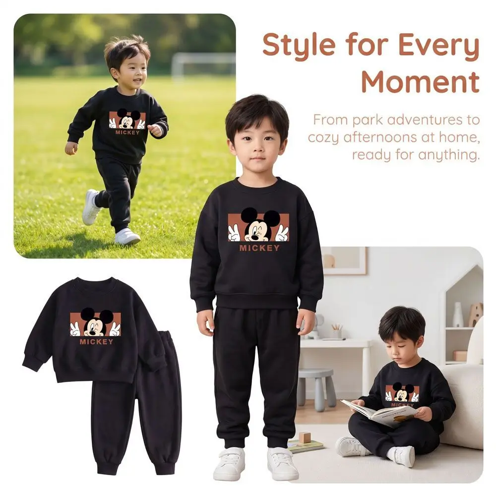 Frühling Herbst Jungen Freizeit-Sweatshirt-Sets Kinder O-Ausschnitt Oberteile und Sporthosen 2-teilige Sets Bequeme Outdoor-Kleidung für Kinder – Detail 4