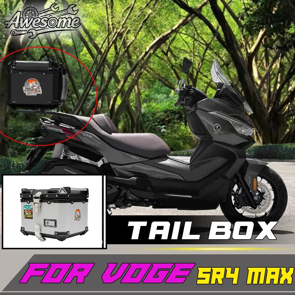 For VOGE SR4 MAX 350 Aluminum Storage Box with Rear Bracket, Multiple Capacities 40/45/55L, High & Low Configuration Available