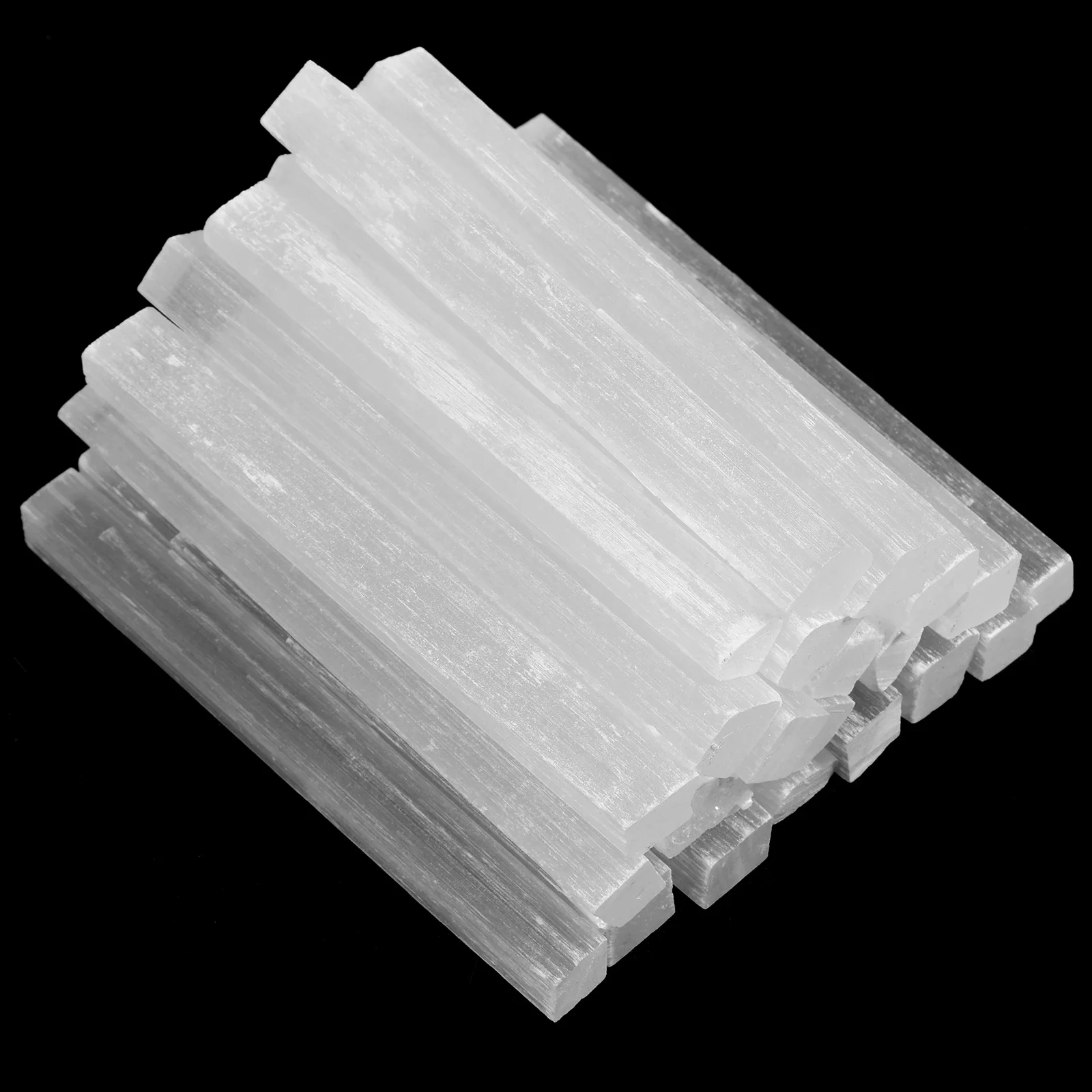 Crystal Meditation Selenite Wands, Varas de proteção do desenho energético, Boa sorte Rods, 28pcs