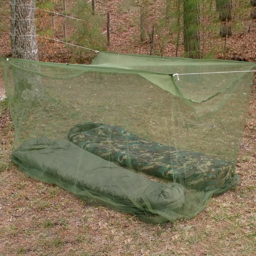 Outdoor Single Mosquito Net, Portable Large Green Folding Bed Tent for Camping, Travel Portable Mosquito Insect Proof Tent