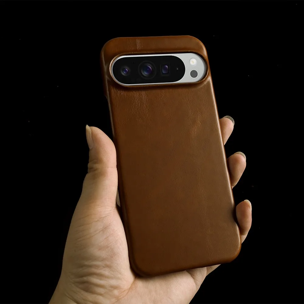 ZWW Oil Wax Genuine Leather Case For Google Pixel 9Pro XL Cases Cover 6A 6Pro 7Pro 8A 8Pro Vintage Retro Capa Back Coque Carcasa