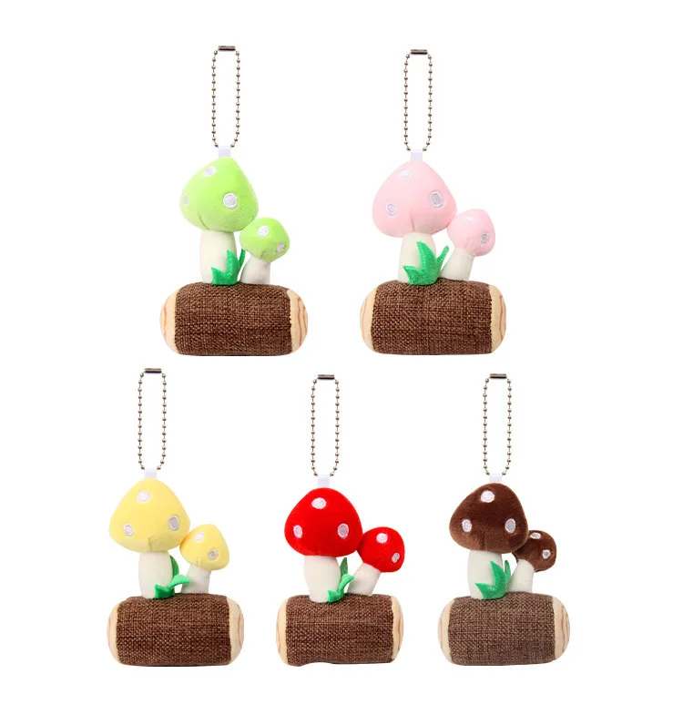 Creativo carino simulazione pianta bambola cartone animato farcito ciondolo fungo peluche portachiavi zaino fascino regalo di natale per bambini ragazze