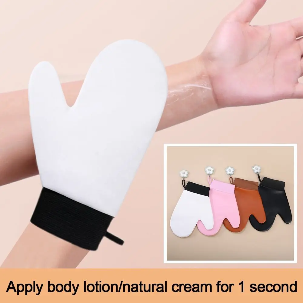 Leather Self-Tanning Mitt Reusable Washable Body Lotion Glove Sunless Fake Tan Double-Sided Tanning Glove Body Face Application