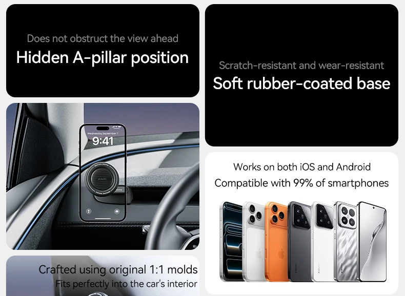 YZ Für Tesla Handyhalterung Modell Y YL Juniper 3 Highland 2025-2026 LHD RHD Magnetische Halterung Ständer 360 ° für Air Vent-Montage Magsafe – Detail 4