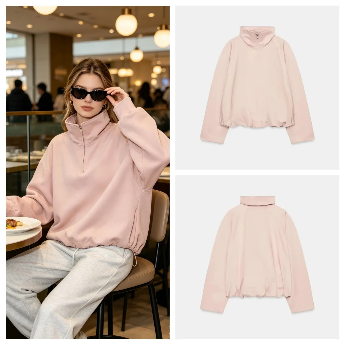 Guobioziy2026 Women's Loose Short Jacket, Spring and Autumn Stand Collar Long Sleeve Coat for Weekend, Daily, and Streetwear