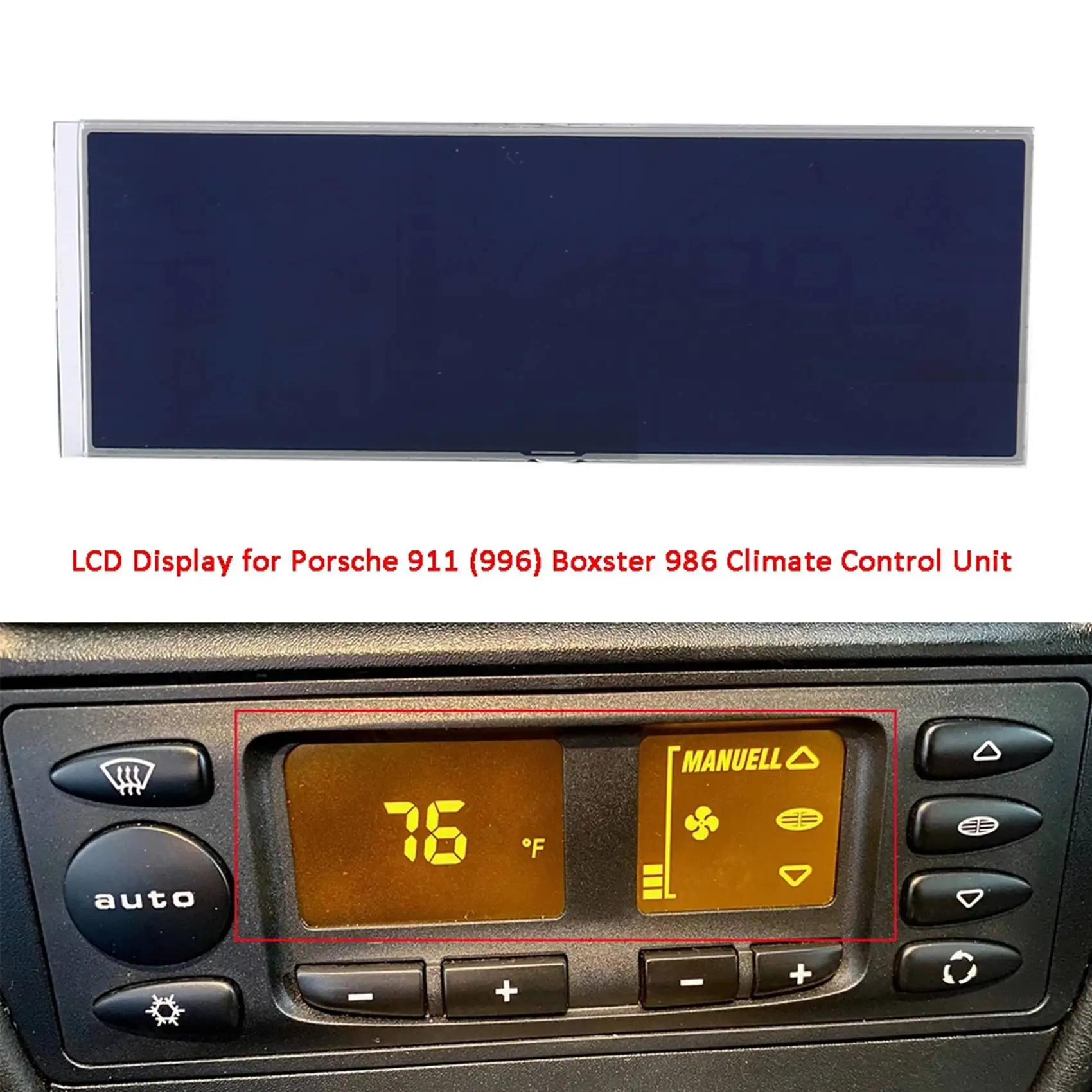 Eccellente kit di riparazione schermo display LCD per riscaldatore per auto, controllo della temperatura, aria condizionata, per Porsche 911 (996) Boxster 986