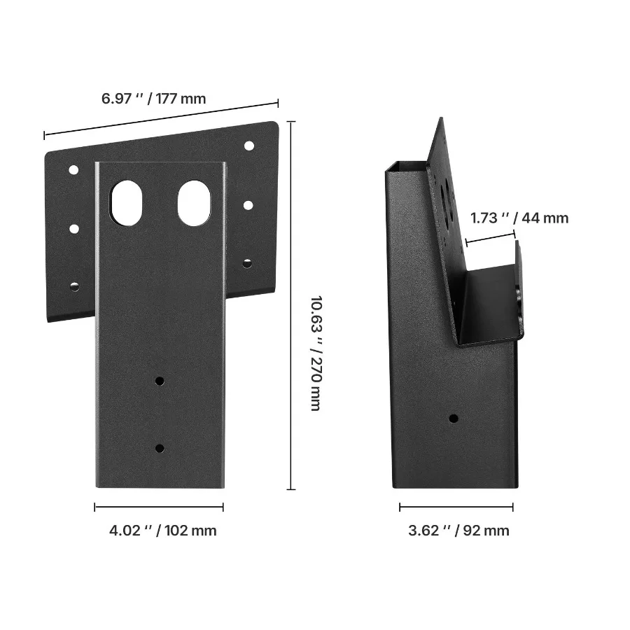 Outdoor 3.6x3.6 Platform Steel Bracket for 3.5x3.5 In Lumber 2204lbs Capacity Black 4 Pcs for Deer Stand Hunting Blind Shooting