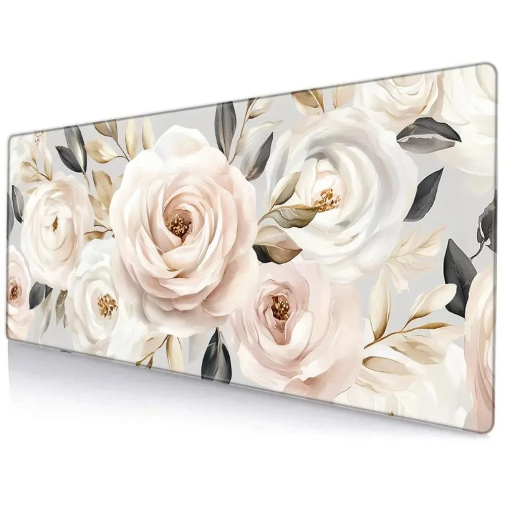CIFBUY Floral Gaming Mouse Pad Rectangular Extended Desk Mat Non Slip Rubber Base Smooth Surface Office Home Keyboard Rug Mat