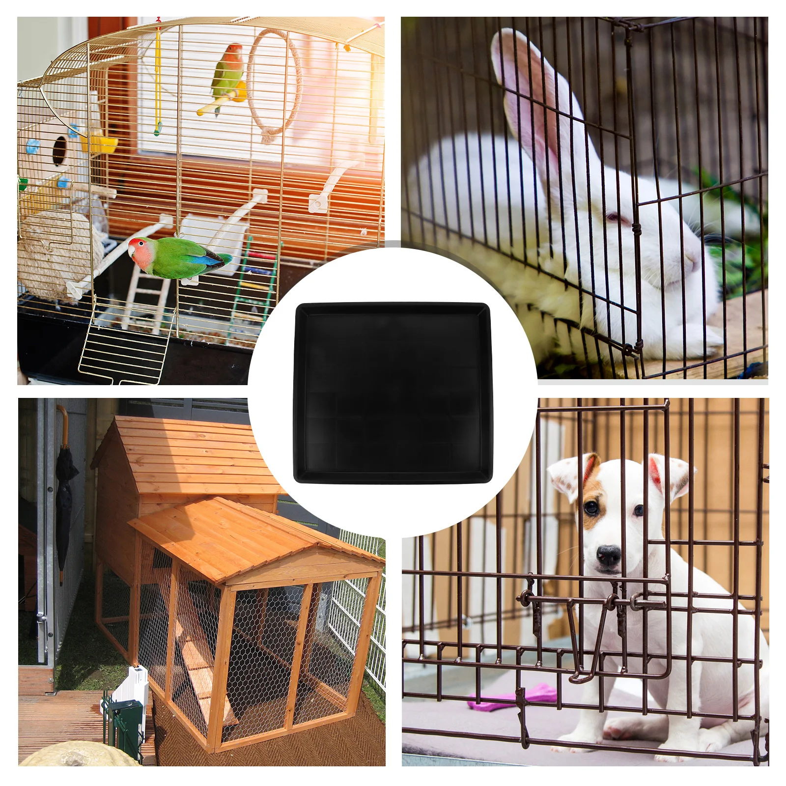 

Pet Tray 41.5x38.5x2cm Thick Plastic Dog Cage Tray Rabbit Bottom Pan Litter Replaceable Pet Potty Clean Supplies