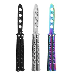 Foldable Butterfly Knife Trainer Stainless Steel Portable Training Tool Cosplay Accessories Practice Knifes for Outdoor Games