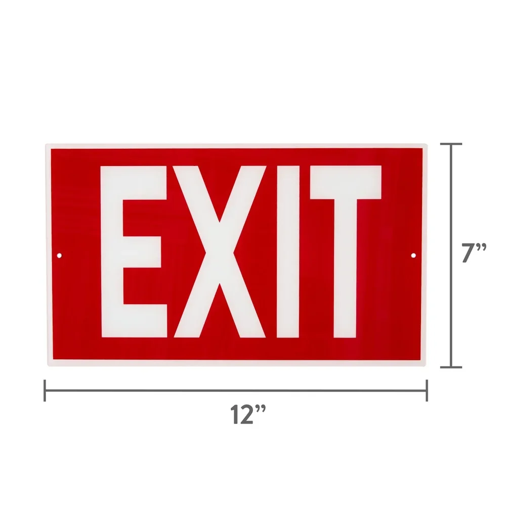 3 Pack 7x12 Inch Durable Acrylic Exit Sign High Visibility Red with White Text Emergency Use Impact Resistant