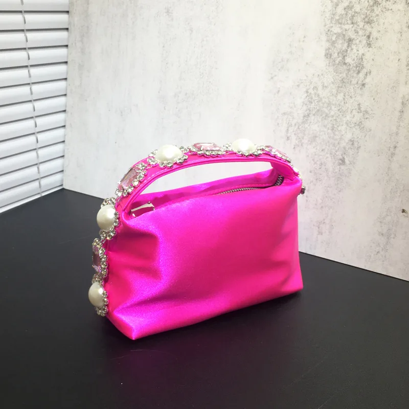 Bolso de mano con manchas de cristal para mujer, bolso de mano para fiesta, cena y noche, moda Ins