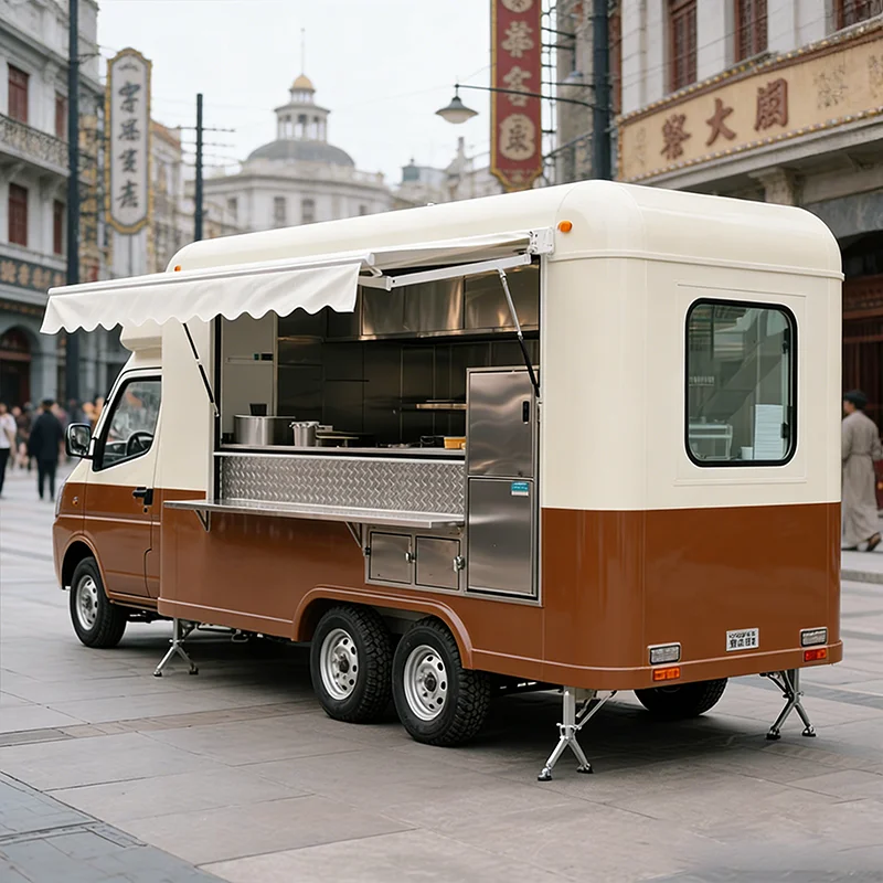 Custom Food Trailer with Stainless Steel Countertops and Cabinets for Easy Cleaning and Sanitation