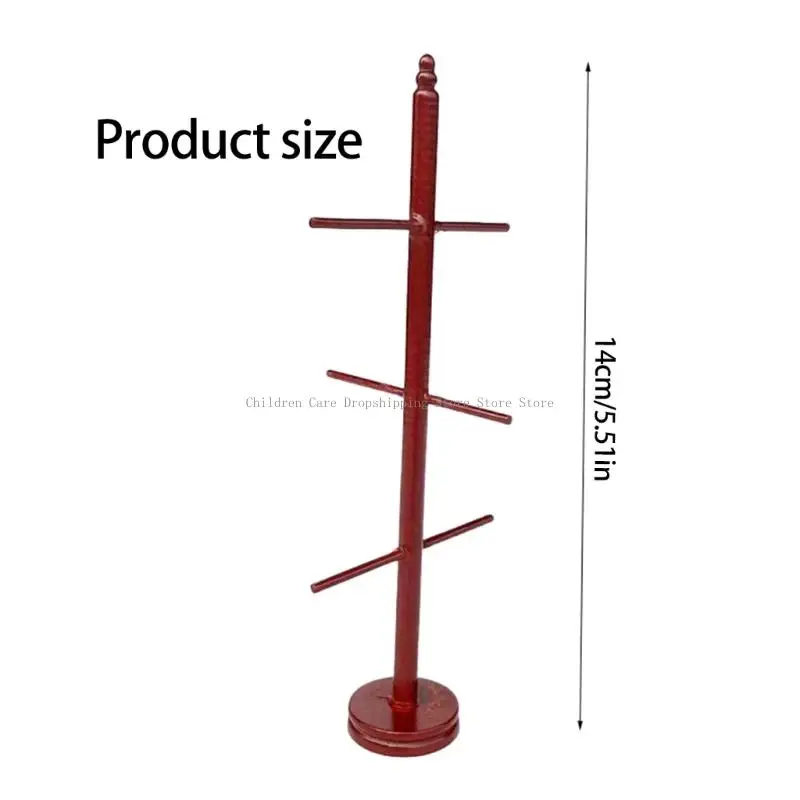 골동품 인형 집 옷걸이 주최자 소형 가구 코트 랙 입상 1/12 소형 거실 설정 소품