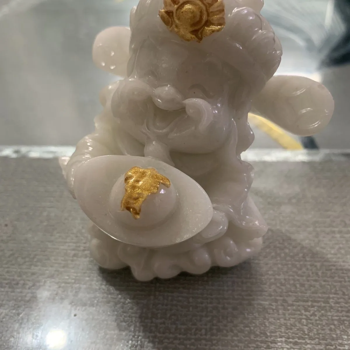 Lucky ingot God of Wealth Maitreya Buddha luminous gilt ornament office entrance living room