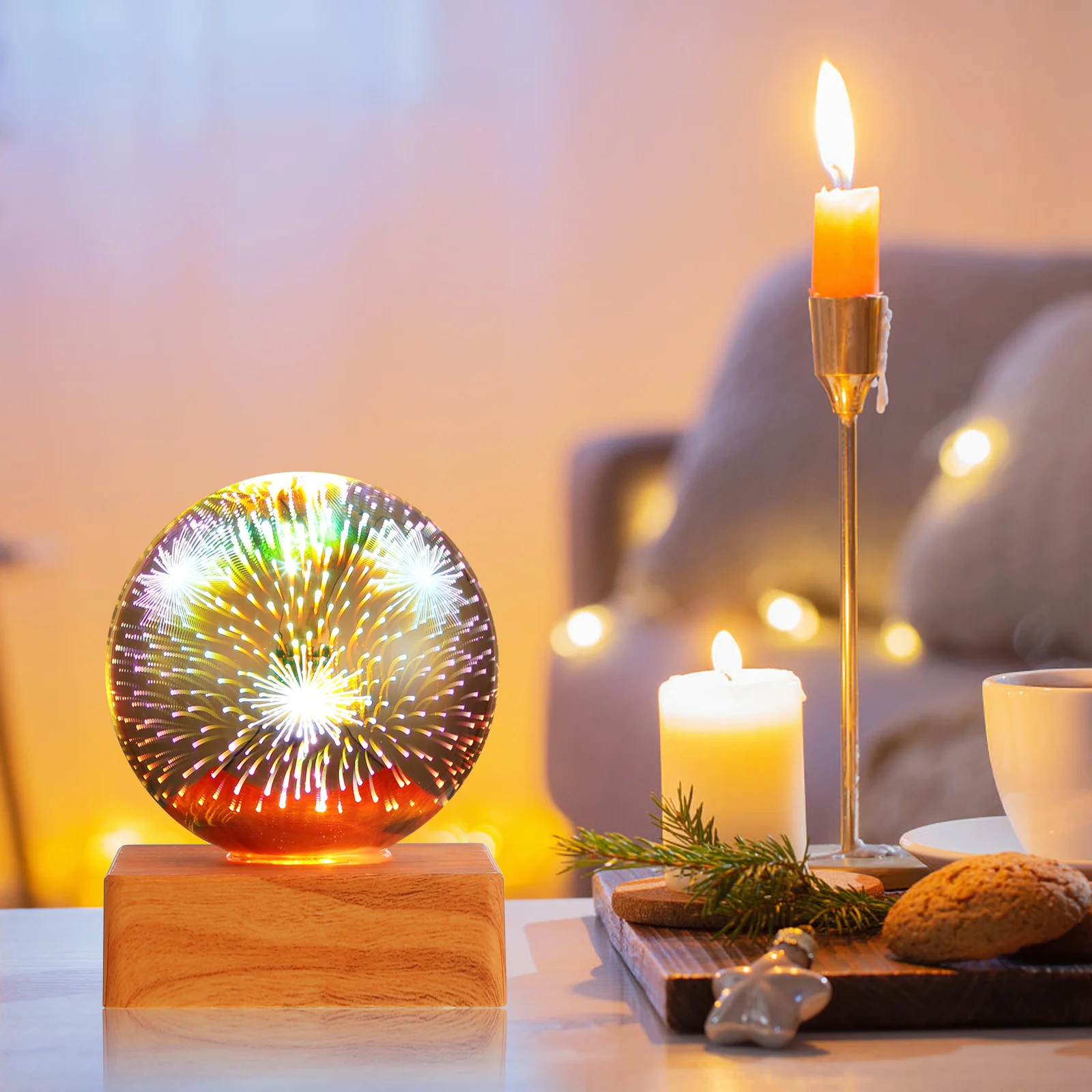 1 قطعة مصباح إسقاط ملون رومانسي يشبه الحلم ضوء الليل للمنزل عطلة هدية الكريسماس جو ديكور السرير الإبداعي #5