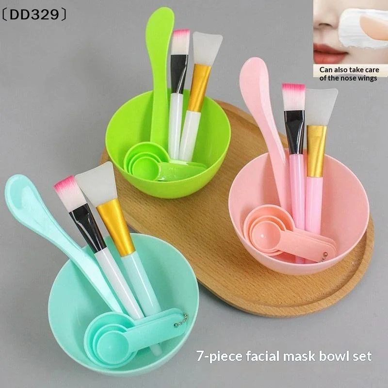 7Pcs Facemask Mixing Tool Kit Face Mask Mixing Bowl Set Facial Mask Bowl Stick Spatula Silicone Soft Face Brushes Spoons〔DD329〕