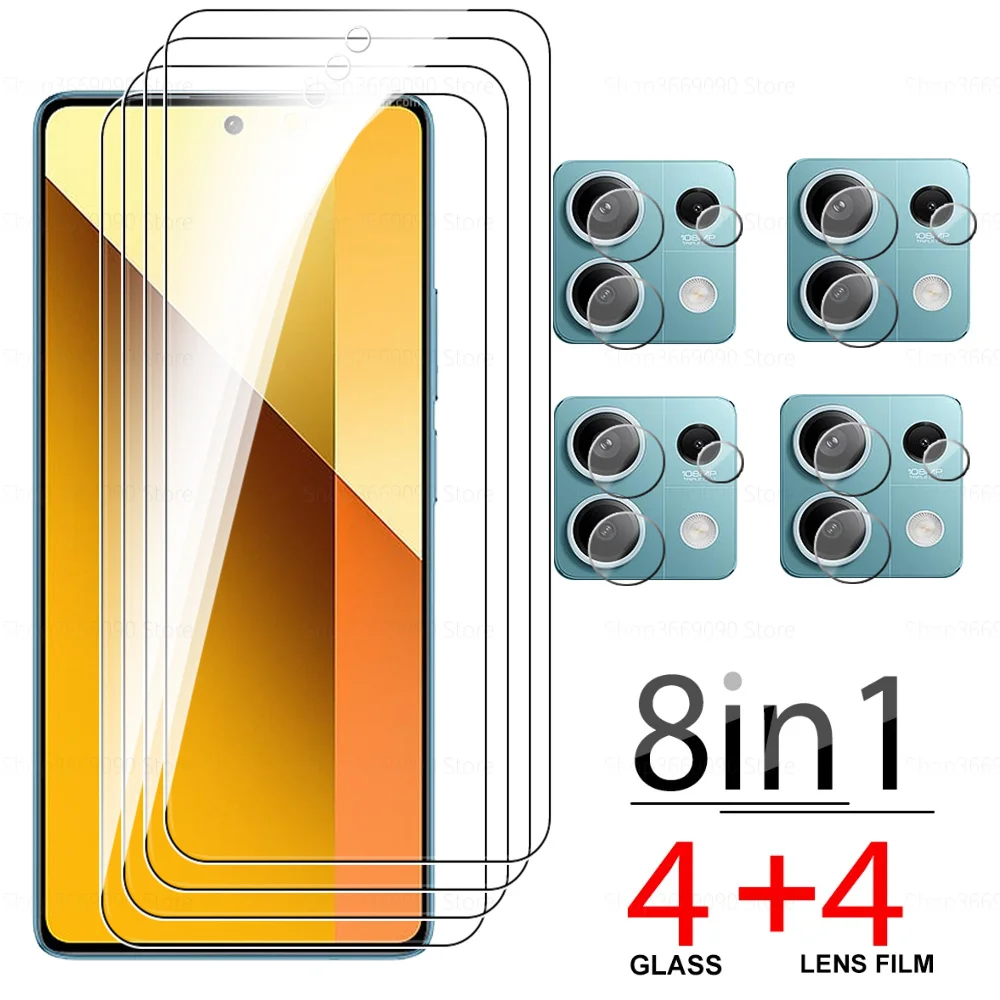 8in1 Xiomi Redmi Note 13 5G Lens Protective Glass For Xiaomi Redmi Note 13 Not 13 Note13 Note13Pro 4G Glass Screen Protectors