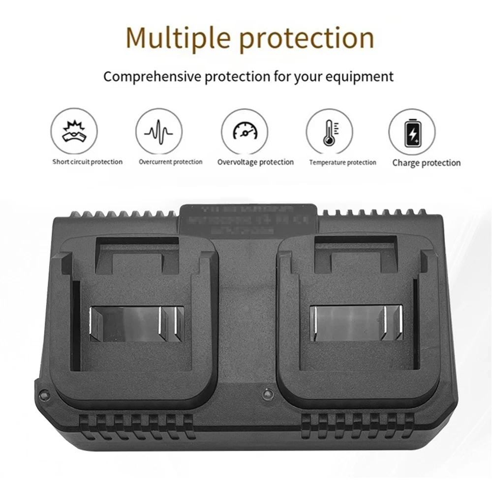 Dual-Ports Li-ion Battery Charger for Makita 18V Lithium Battery BL1830 for Hong Song FoGo Lomvum ZhiPu JiangMi Jinlujiao LMlava