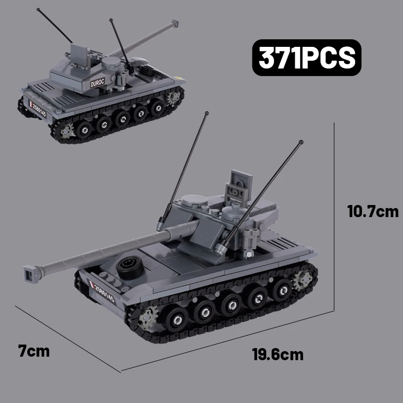 WW1 French Military Light Tank Building Blocks Army Soldier Figures Self-propelled Artillery Model Assemble Bricks Boy Toys Gift