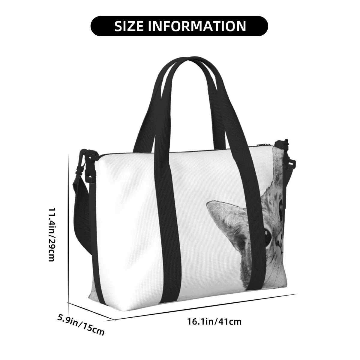 مخصص متستر القط حقيبة سفر الشاطئ سعة كبيرة حمل الحقائب لصالة الألعاب الرياضية النساء التسوق حقيبة كتف واق من المطر #2