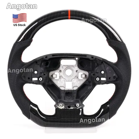 Hydro-Dip Carbon Fiber Steering Wheel for Chevy Corvette C7 2014-2018 Perforated Leather Grip
