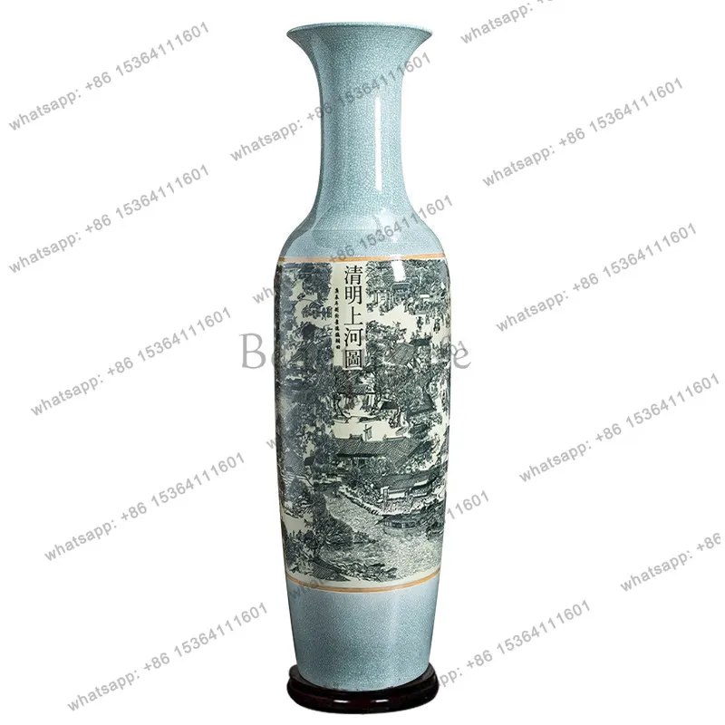 

Jingdezhen Ceramic Qingming Shanghe Map Floor-to-Floor Vase