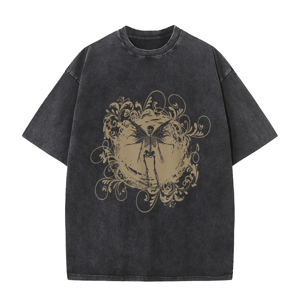 Fairy Grunge Fairycore Aesthetic Skeleton Butterfly Gothic T-Shirt Man Character New In Top And T-Shirts Short Sleeve Funny