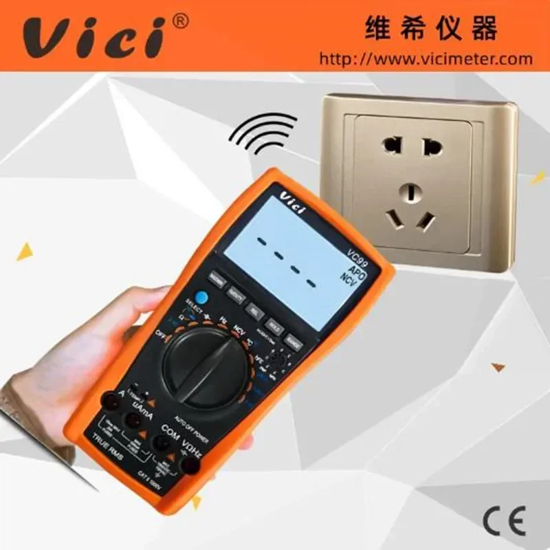 VICI Digital Multimeter VC99 3 6/7 Voltmeter Ammeter Temperature AC DC Volt Amp OHM Capacitance Hz Test Thermocouple Analog Bar