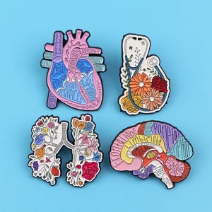 Organ Medis Bros Pin Enamel untuk Wanita Lencana Pin Kerah di Ransel Aksesori Kostum Hadiah Perhiasan Fashion untuk Teman 10 bros dokter penjualan terbaik - №