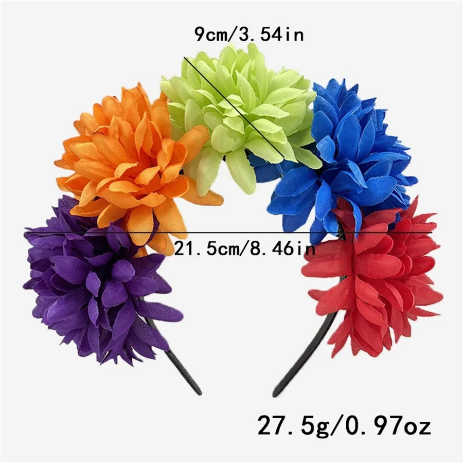 New simulated fabric flower headband fashionable ladies bride punk colorful daisy headband personalized party hair accessories