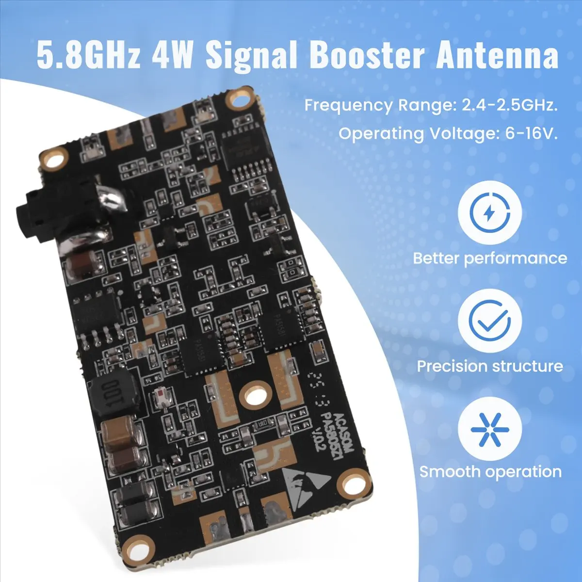 

ABME New 5.8GHz 4W Signal Booster Antenna Range Extender with Accessories for Drones FPV RC Drones Yuneec UAV