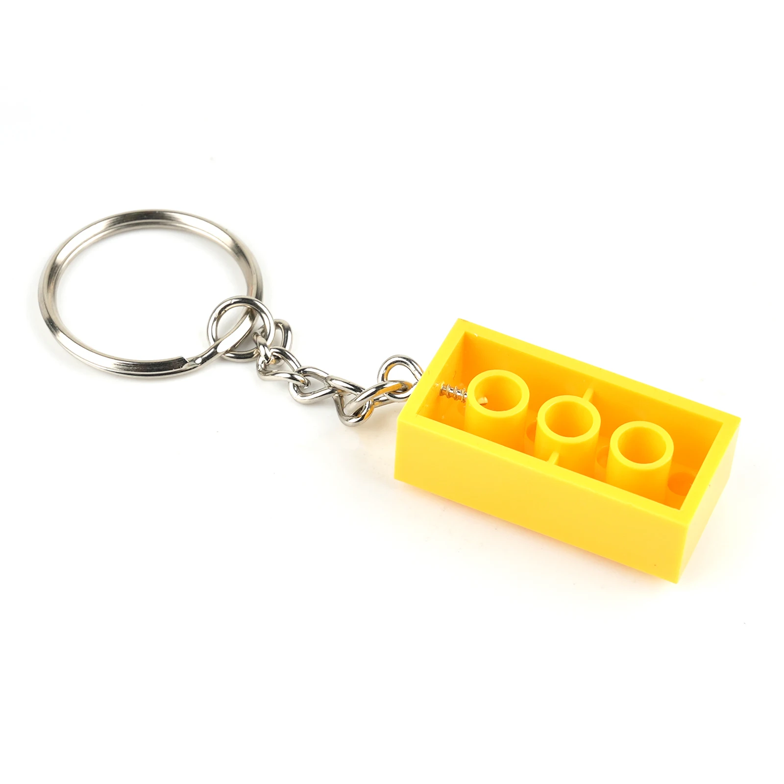 10PCS/Set Colorful Small Pellet 2 x 4 Key Chain Building Blocks Creative Keychain DIY Hanging Ring MOC Bricks Plate Toys Gift