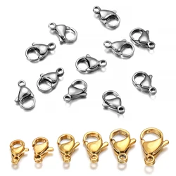 10/30Pcs Stainless Steel Lobster Clasps Hooks Connectors Necklace Bracelet for DIY Chain Jewelry Making Findings Accessories