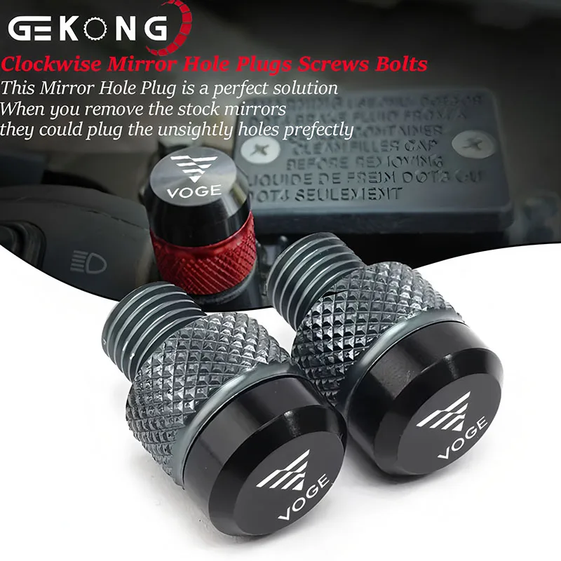 

For Loncin Voge DS900X 900 DSX 525 DS625X DSX625 Voge 500R 300RR 250RR 300AC Rally CNC Motorcycle Mirrors Hole Plug Screws Caps