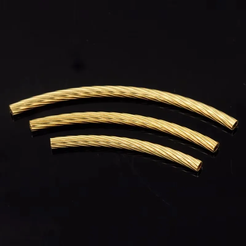 موصل أنبوب منحني حلزوني مملوء بالذهب عيار 14 قيراط للمجوهرات التي تصنعها بنفسك - قلادة سوار