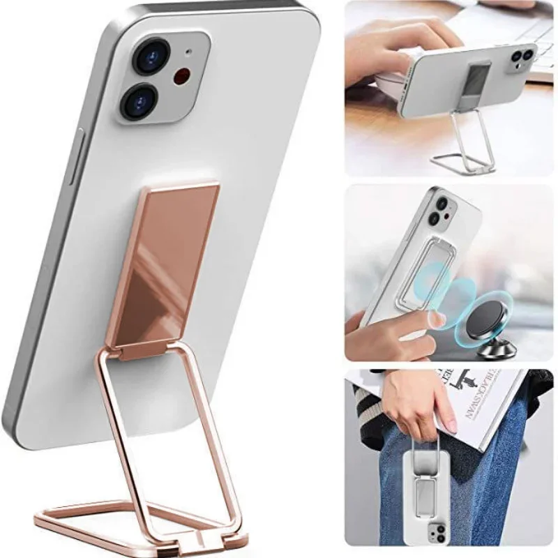 Universal Mobile Phone Stand Holder Zinc Alloy Folding Loop Ring Bracket Ultra-thin Car Magnetic Tablet PC Desktop Grip Holder