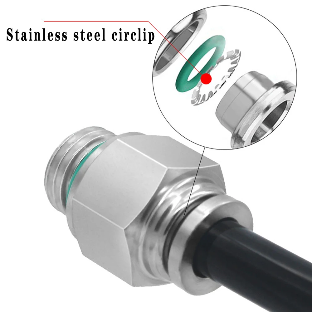 PC-G Straight-Through Pneumatic Quick Connector 304 Stainless Steel G1/8 1/4 3/8 1/2 External Thread Hose Connector 4 6 8 10mm