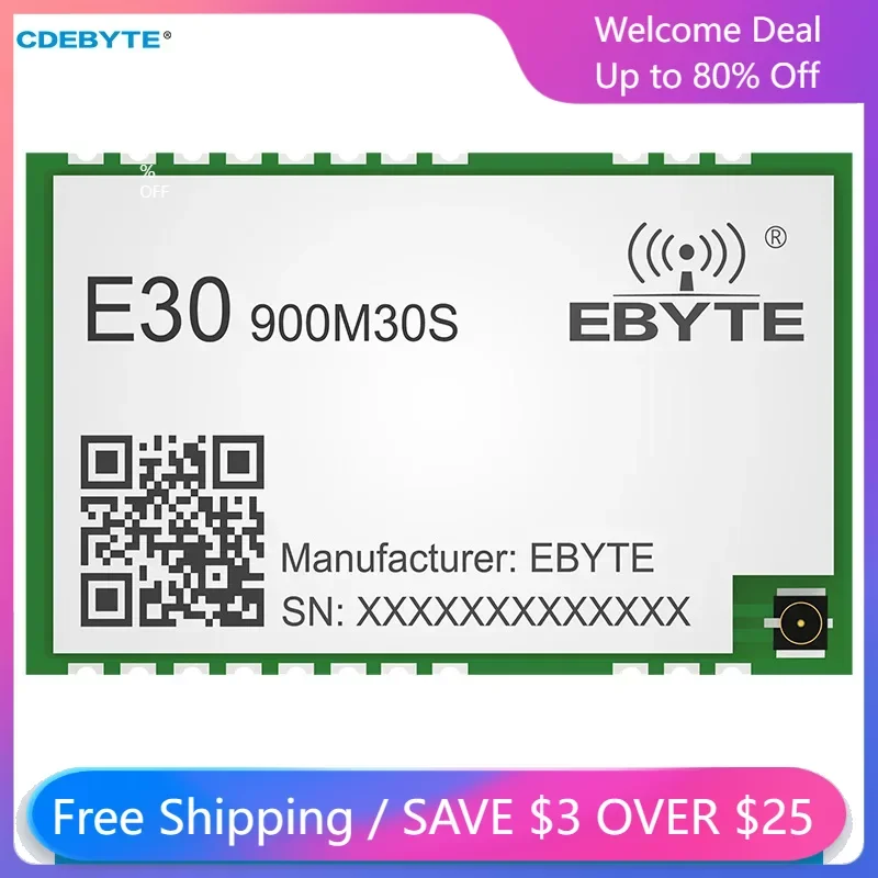2 Stück Ebyte SI4463 Wireless RF Modul Sender und Empfänger E30-900M30S 1 W 5,6 km SPI 868 MHz 915 MHz 30 dBm Long Range IoT