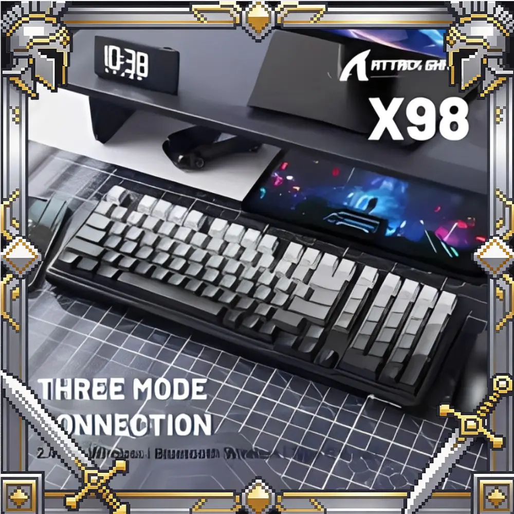 Attack Shark X98 Mechanical Keyboard Tri-Mode Wireless  Hot-Swap RGB PBT Keycaps 4000mAh Battery Gaming Keyboard For PC/Laptop