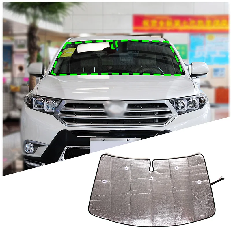 

For Toyota Highlander 2009-2014 Aluminum Foil Car Forward Windshield Sunshade Car Solar Protection Pad Car Accessories