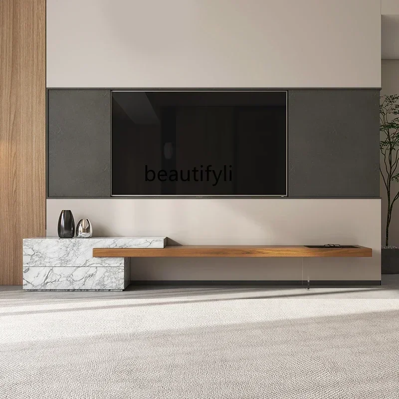 

SS new style ss7486 Natural marble acrylic TV cabinet, Italian minimalist living room home suspended suspensionss 7486