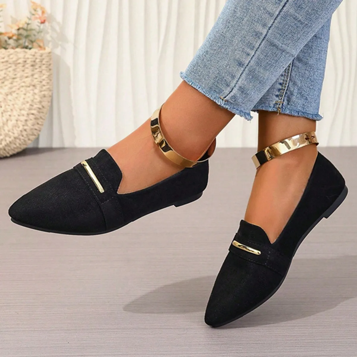 Loafers Wohnungen Spitz Casual Frauen Schuhe Neue Bequeme Walking Mujer Zapatos: Tragen-wider – Detail 7