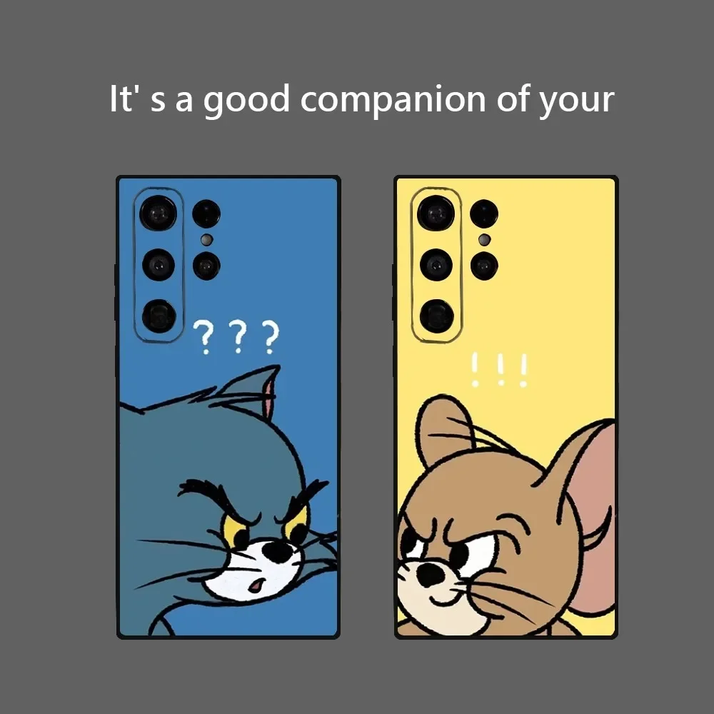 T-Tom And J-Jerry Blow a Kiss Phone Case for Samsung Galaxy S24 Ultra S22 S23 Ultra S21 S20 Protective Soft Silicone TPU Funda