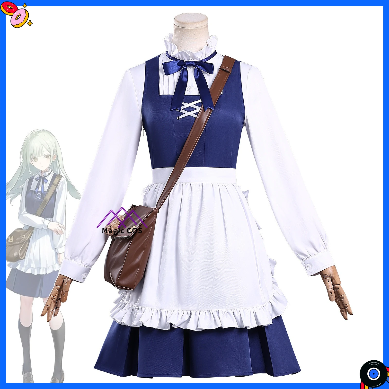 

BanG Dream! Ave Mujica Cosplay Costume Anime Wakaba Mutsumi Blue School Uniform Dress Roleplay Wig Comic Con Halloween Party Set