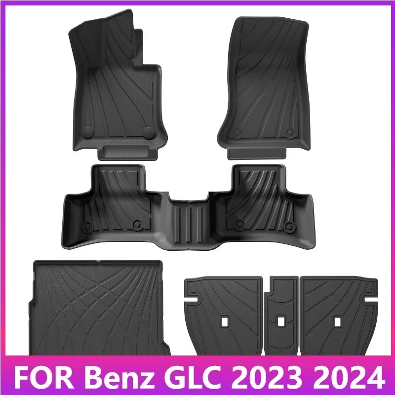 

Автомобильные коврики для Mercedes-Benz GLC 2023 2024 5 мест TPE 3D подкладка для багажника для GLC 300 350e комплект ковриков для ног левый руль